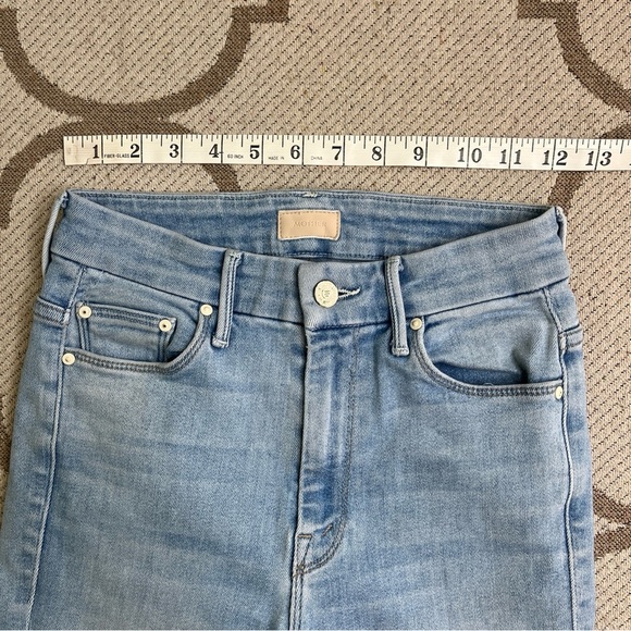 MOTHER High Waisted The Looker crop Swimming Pool Sunday Size 24 blue jeans - Picture 11 of 17